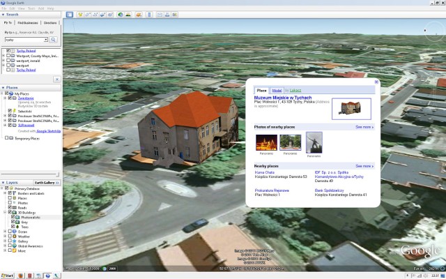 Dawny budynek Prokuratury przy Placu Wolności stworzony w programie Google Sketch\'Up - takie modele tworzymy w ramach konkursu \"Trzeci Wymiar Tychów\".