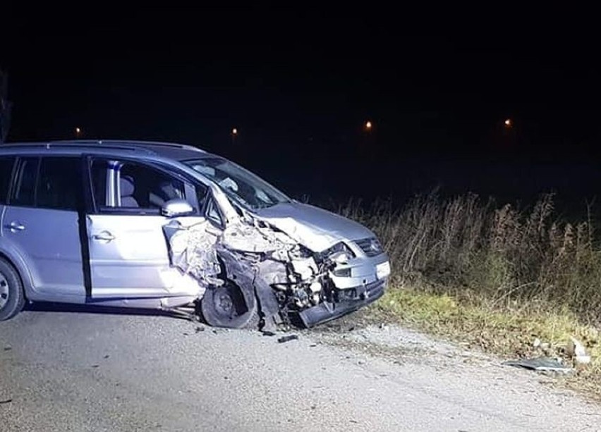 Wypadek w miejscowości Augustów w gminie Krasne. 24.01.2020 [ZDJĘCIA]