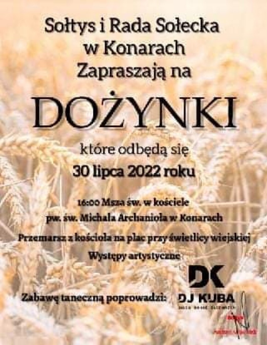 Plakaty dożynek 2022 w powiecie rawickim