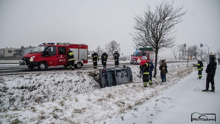 Strażacy w akcji na trasie Krotoszyn - Koźmin Wlkp.