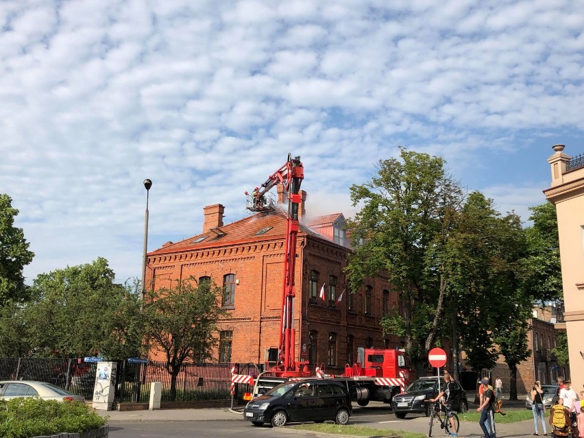 Pożar w Sądzie Okręgowym we Włocławku [zdjęcia]