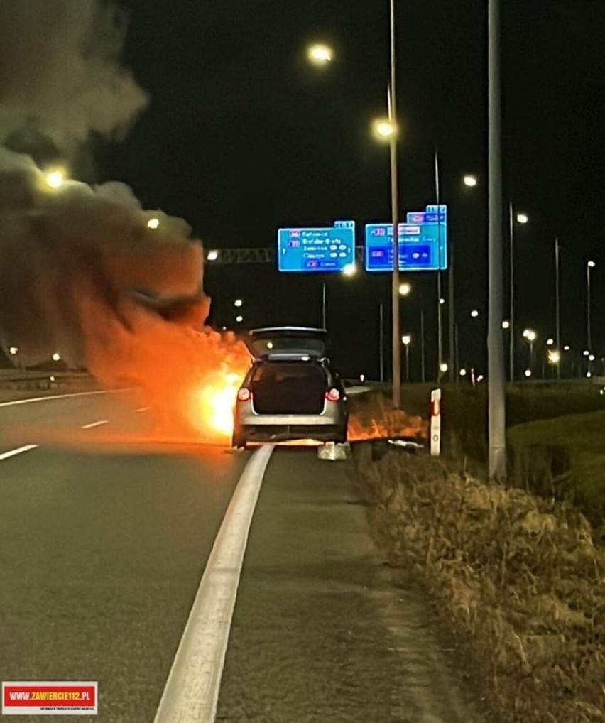 Pożar samochodu na DK91