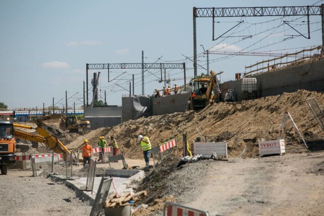 Kraków. Budowa łącznicy kolejowej Zabłocie-Krzemionki  - zdjęcia z 9 czerwca