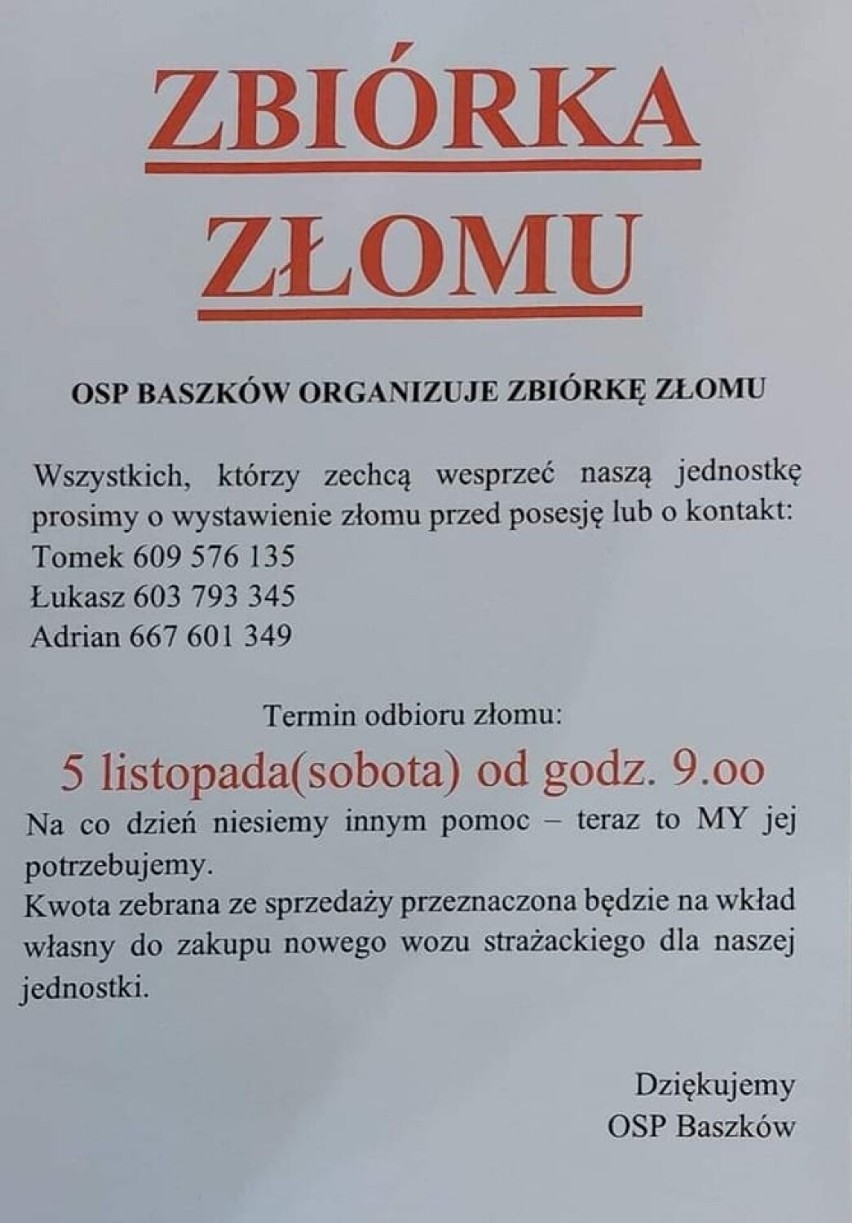 Ochotnicza Straż Pożarna w Baszkowie zbiera na nowy wóz! [ZDJĘCIA]