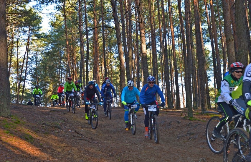 Zimowy Maraton Rowerowy „Biały Kruk". Trasa wiodła przez Lasy Janowskie. Zobacz jak poradzili sobie uczestnicy!