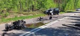 Motocykl zderzył się z samochodem osobowym. Do wypadku doszło w Sojach, 15.05.2022
