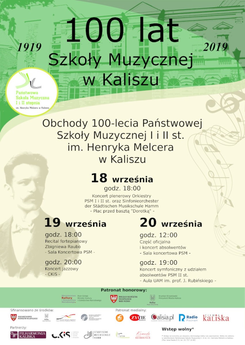 Jubileusz 100-lecia Państwowej Szkoły Muzycznej w Kaliszu. ZDJĘCIA