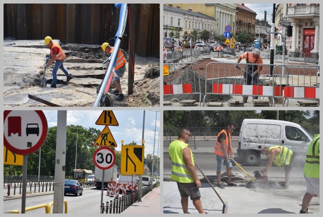 Remonty ulic we Włocławku - ulica Wysoka, Kościuszki, Kilińskiego, 6 lipca 2022 roku.