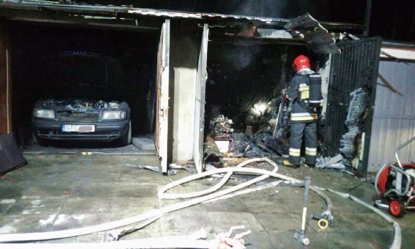Tczew pożar garażu