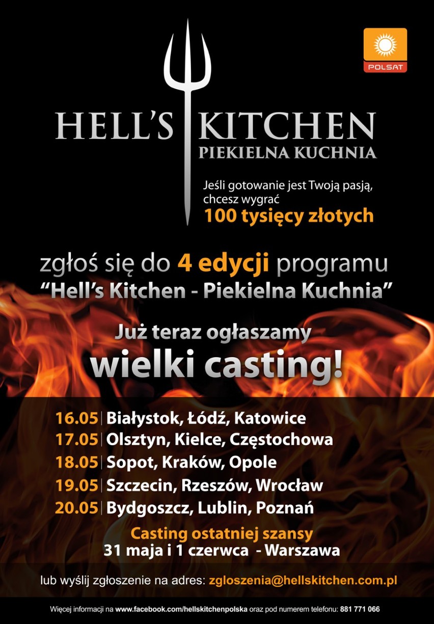 17 maja w Olsztynie casting do 4. edycji "Hell's Kitchen"