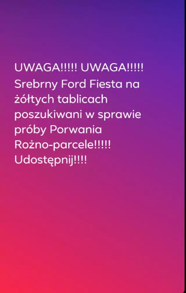 Mieszkańcy powiatu wspólnie szukali podejrzanego, zamaskowanego mężczyzny, który prowadził srebrnego forda. Mężczyzna miał wystarczyć dziecko. Zdaniem innych miało dojść do próby porwania chłopca.