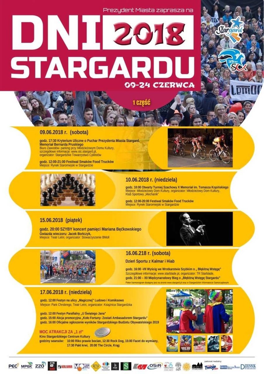 Dni Stargardu 2018 - PROGRAM. Zobacz co, gdzie, kiedy! Pod patronatem GS24.pl