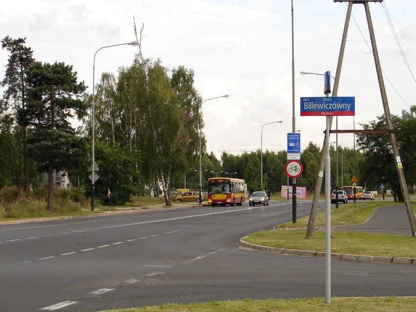 Początek obszaru kontroli przy ul. Billewiczówny