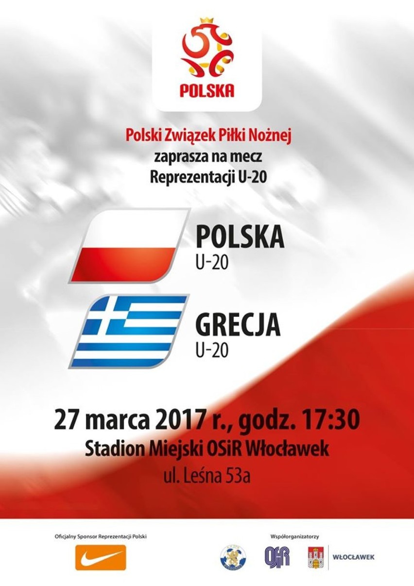 Mecz reprezentacji U20 Polska - Grecja we Włocławku już w poniedziałek