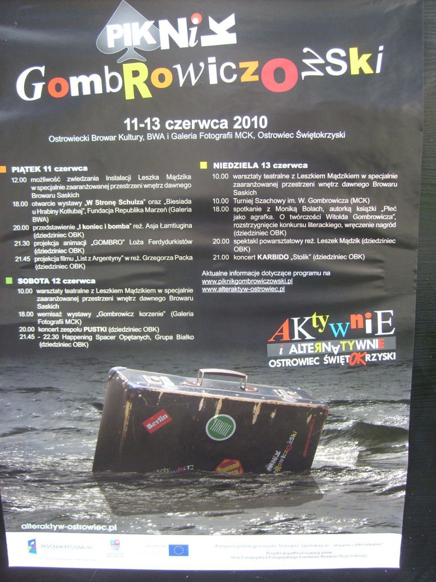 Szczegółowy rozkład jazdy VIII Pikniku Gombrowiczowskiego.