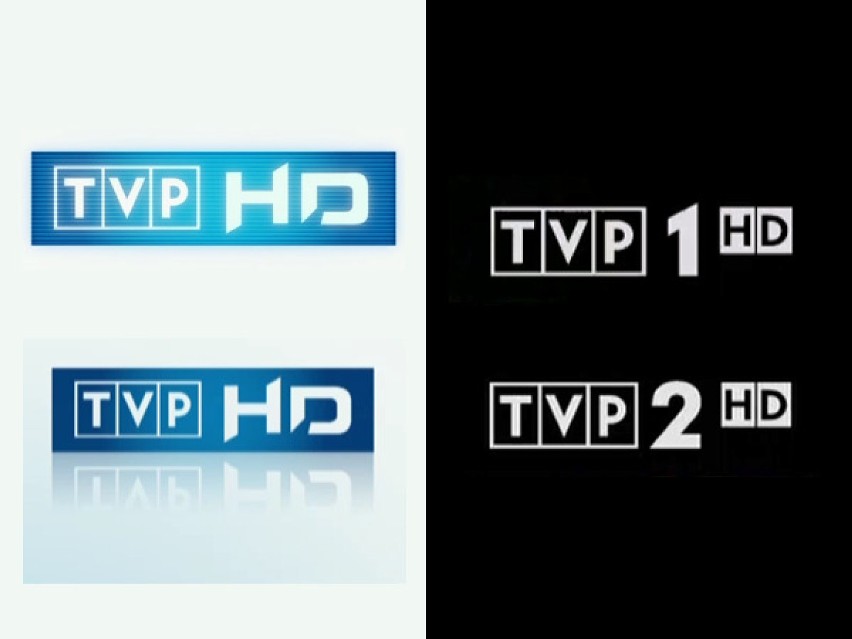 Testowe oraz oficjalne logotypy kanałów TVP w HD