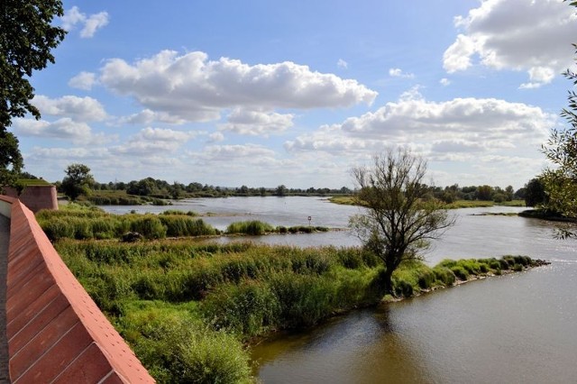 Rzeka Odra w Kostrzynie nad Odrą (widok z wałów Twierdzy Kostrzyn)