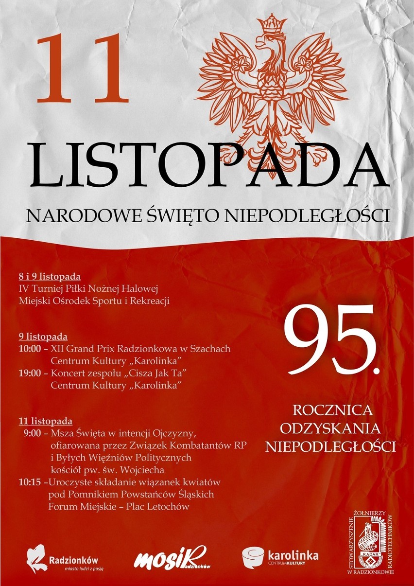 Plakat Święta Niepodległości 2013 w Radzionkowie