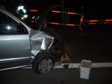 Wypadek Kościuszki Żory: Hyundai atos uderzył w barierki [ZDJĘCIA]