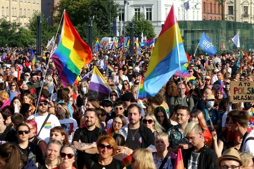 Marsz Równości we Wrocławiu odbył się 2 października 2021....