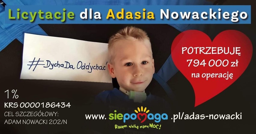 Pomóżmy Adasiowi Nowackiemu. Trwają m.in. licytacje na facebooku