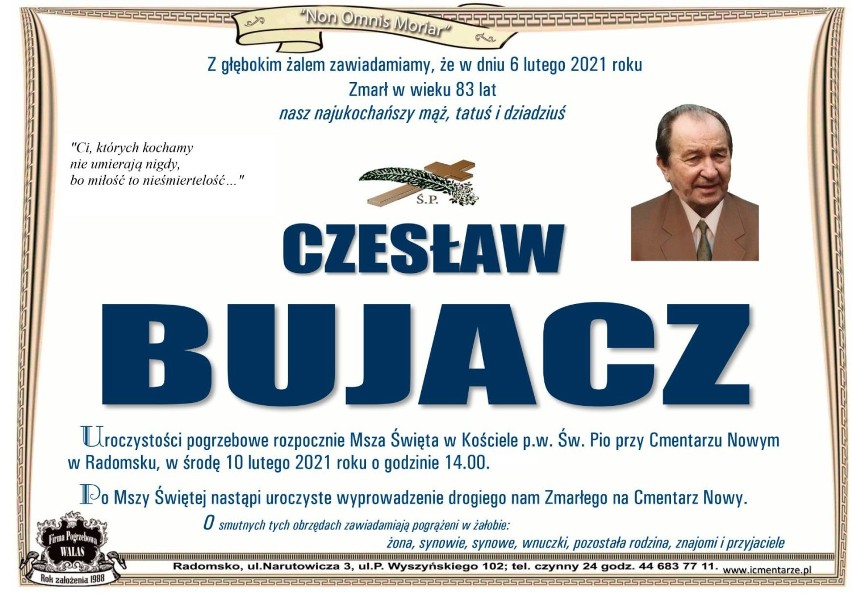 Zmarł Czesław Bujacz, członek Towarzystwa Fotograficznego im. E. Osterloffa z Radomska