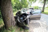 Sławno: Wczasowicze uderzyli autem w przydrożne drzewo [ZDJĘCIA] - NOWE INFORMACJE