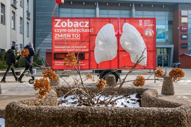 Sztuczne płuca to element kampanii „Zobacz, czym oddychasz”, organizowanej przez Polski Alarm Smogowy.