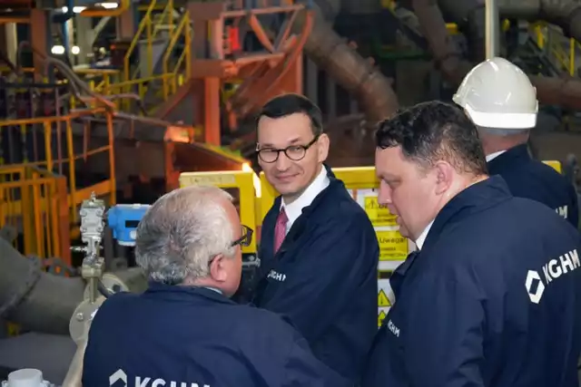 Wizyta premiera Mateusza Morawieckiego w Hucie Miedzi Legnica.