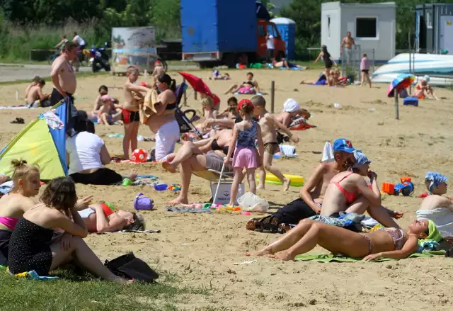Tak w niedzielę, 8 czerwca, wyglądała plaża kąpieliska "Słoneczko" w Piotrkowie