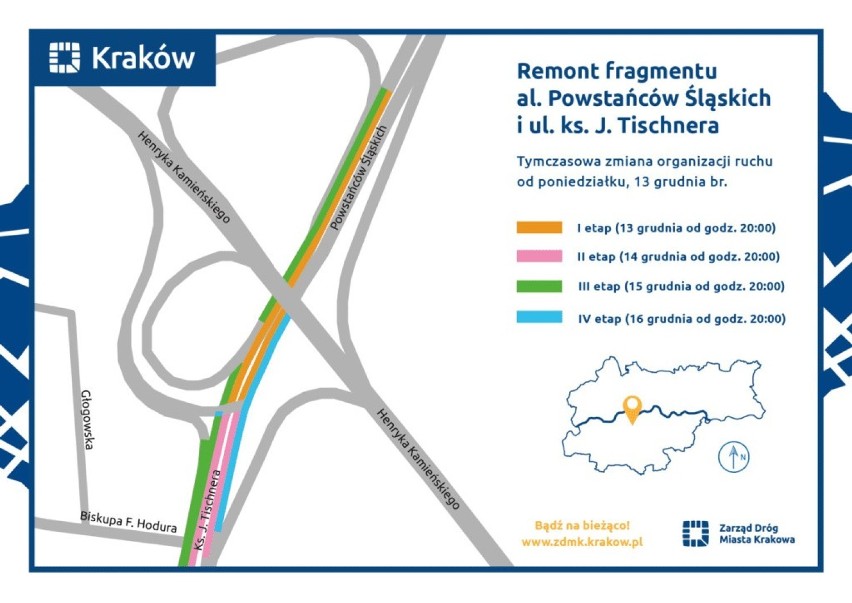 Awaryjne prace na Powstańców Śląskich i Tischnera. Będą utrudnienia