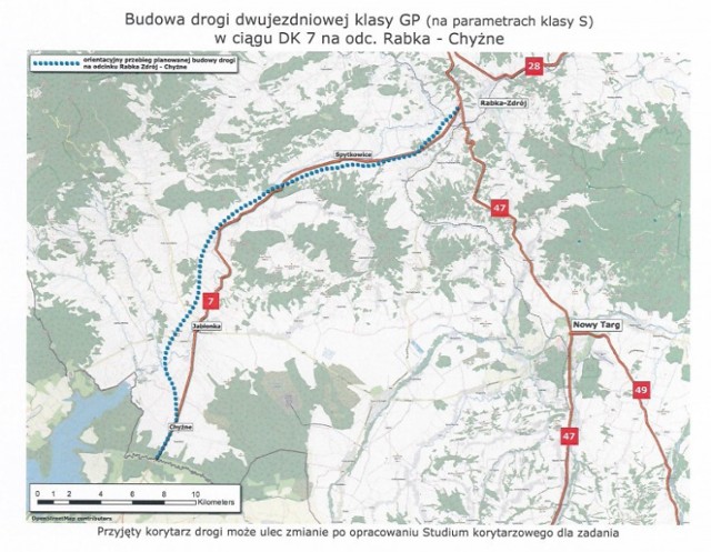 Trasa Rabka-Chyżne będzie przebiegać nowym śladem