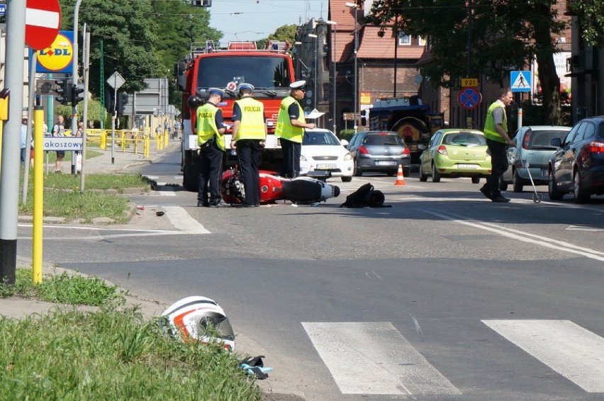 Wypadek motocyklistów w Zabrzu