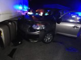 Kierowca citroena uderzył w tira w Ganie [zdjęcia]