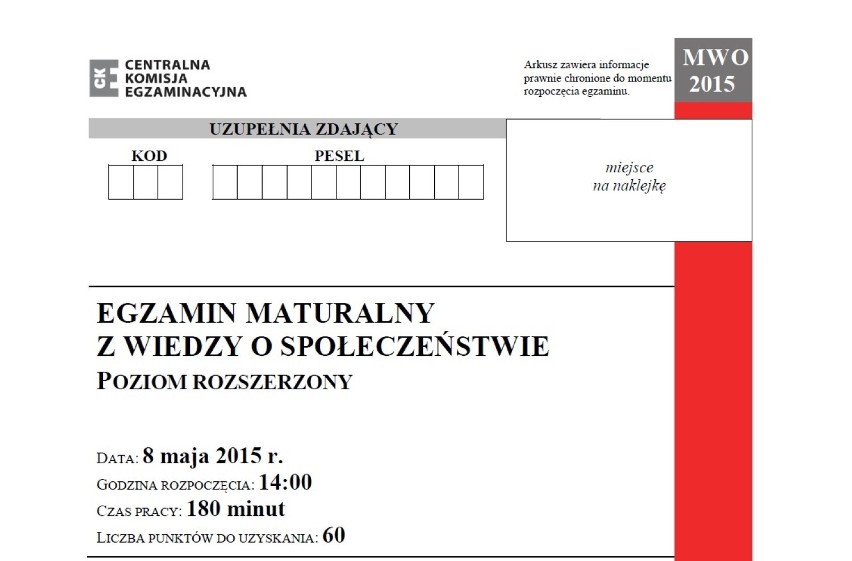 Matura 2015. WOS poziom rozszerzony