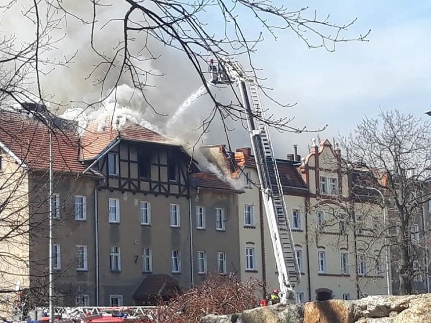 Tragiczny pożar w Strzegomiu. Nie żyje jedna osoba (ZDJĘCIA)