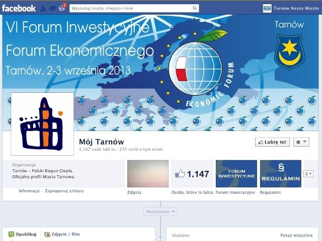 Na fanpage'u "Mój Tarnów" pojawiają się miejskie informacje, tarnowskie ciekawostki i zapowiedzi lokalnych imprez. Nie brak też relacji zdjęciowych z wydarzeń