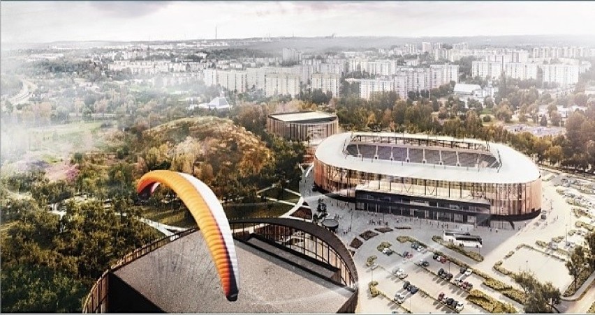 Tak obecnie wygląda plac budowy stadionu piłkarskiego na...