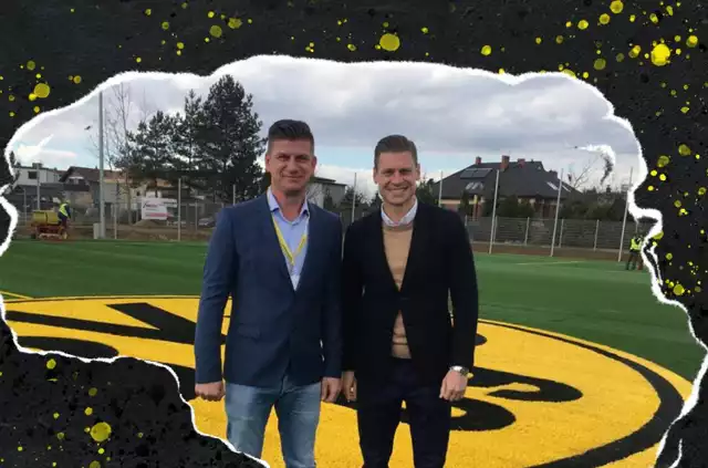 Łukasz Piszczek (z prawej) i Arkadiusz Gumieniczuk, właściciel Trawnik Producent