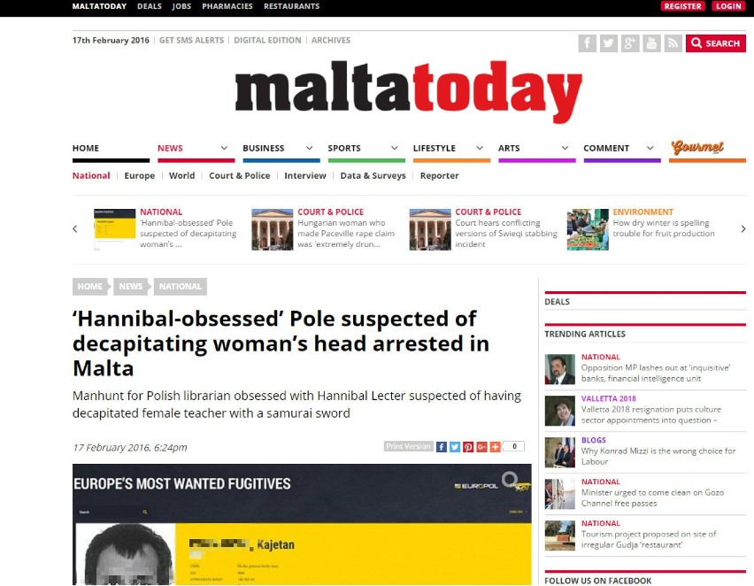 Kajetan P. zatrzymany na Malcie z nożem. Trafi do aresztu w...