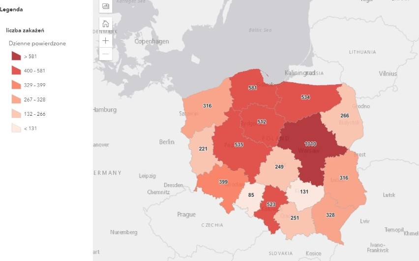 Spadek liczby zakażeń i zgonów w Polsce, również w powiatach...