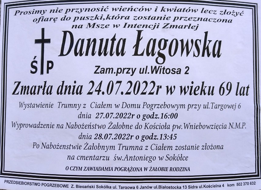 Oni odeszli w ostatnich tygodniach. Nekrologi z Sokółki i okolic 