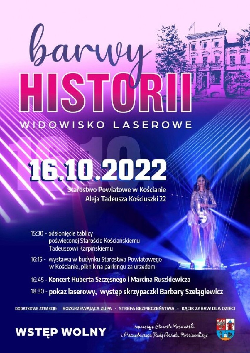 "Barwy historii". Zapowiedź widowiska laserowego, które odbędzie się w Kościanie!