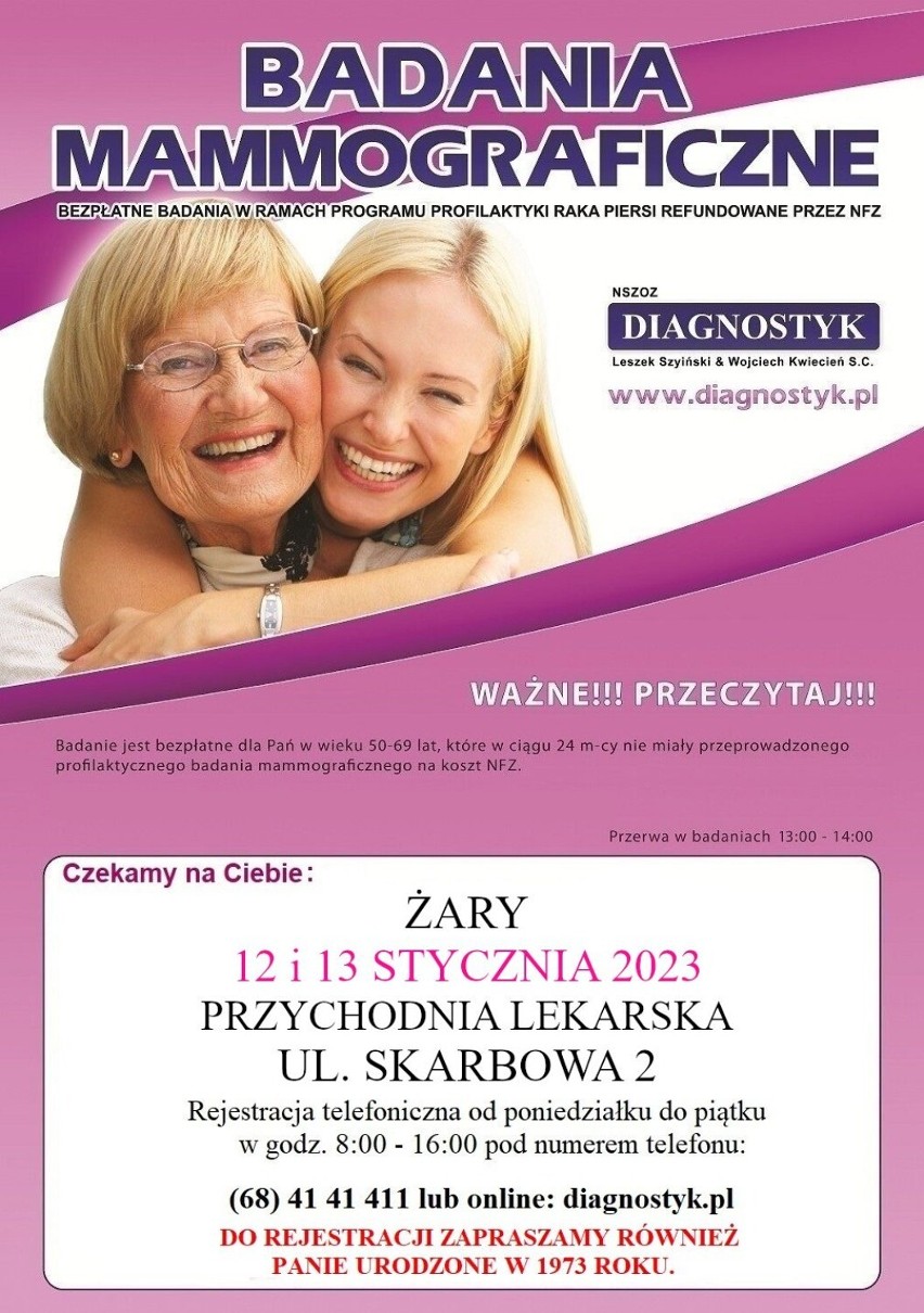  Uwaga! Bezpłatne badania mammograficzne dla kobiet. Sprawdź czy możesz skorzystać