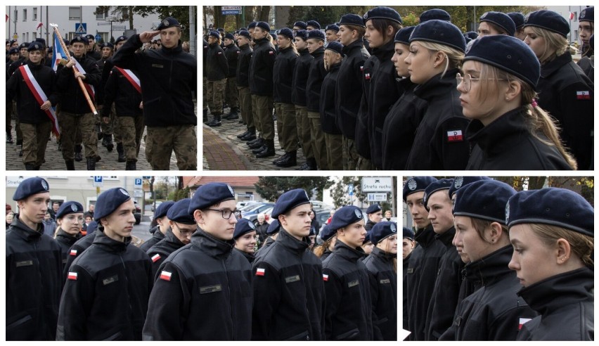 Ślubowanie uczniów klasy mundurowej ZSEiO w Oleśnie.