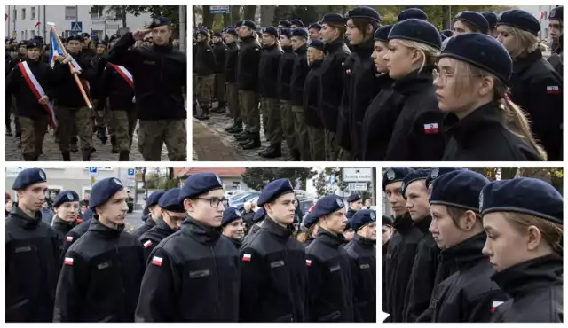 Ślubowanie uczniów klasy mundurowej ZSEiO w Oleśnie.