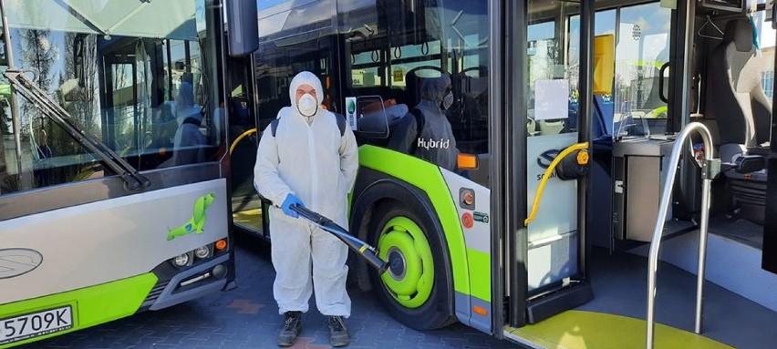 Dezynfekcja autobusów MZK w Pile