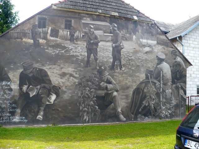 Mural - pomnik w Wiźnie