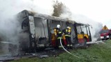 Pożar autobusu komunikacji miejskiej na trasie Kraków - Olkusz [ZDJĘCIA]