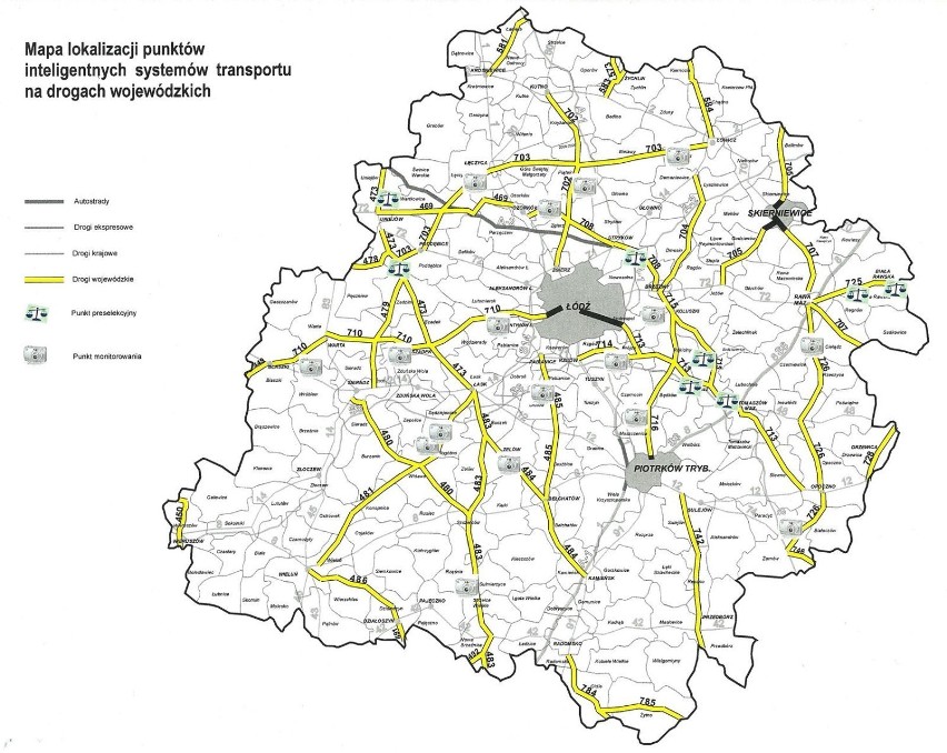 Mapa systemu preselekcji i monitorowania pojazdów w...